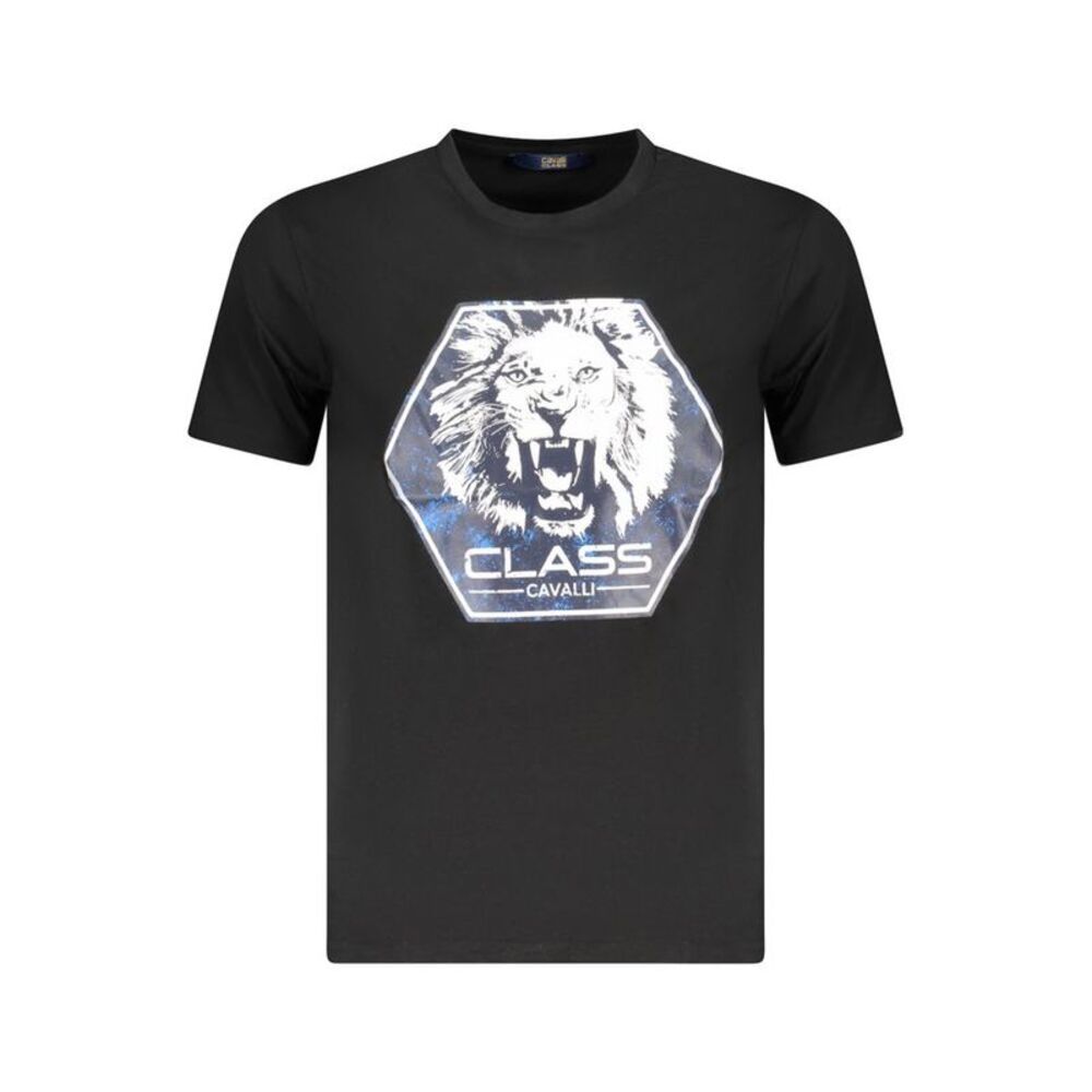 Cavalli Class Black Cotton Men Men's T-Shirt